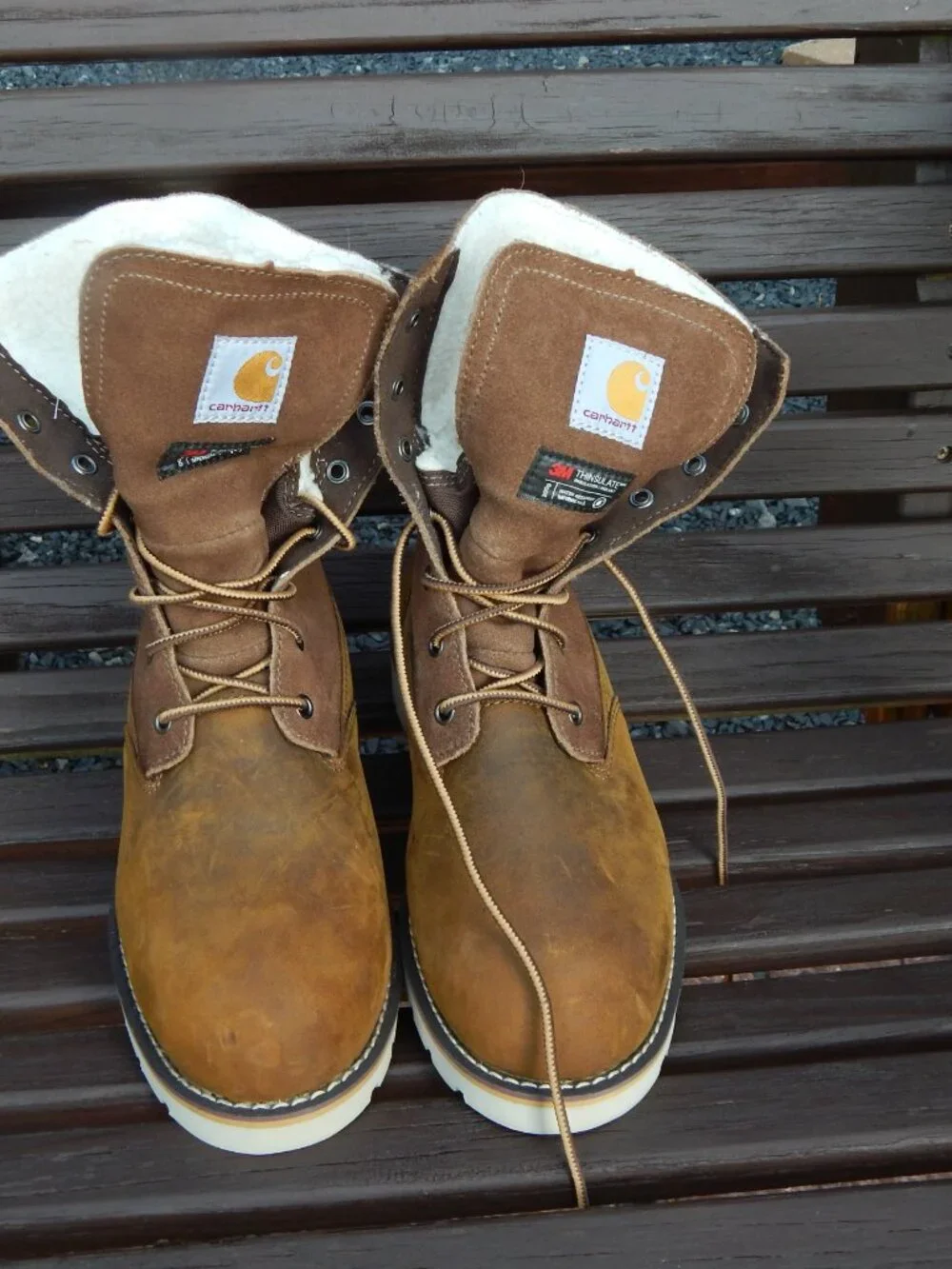 Woman's Boots Carhartt Fold Down Winter Insulated FW806 W Size 10 BROWN *****